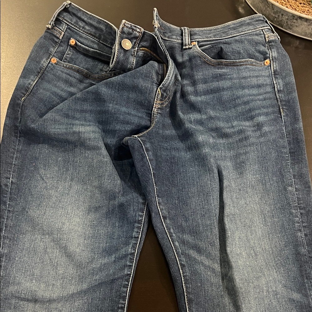 American Eagle Outfitters Men's Slim Straight Jeans - Dark Blue